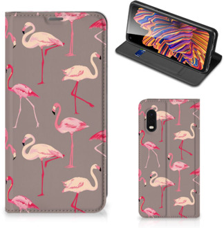 B2Ctelecom Stand Case Samsung Xcover Pro Hoesje met naam Flamingo