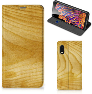 B2Ctelecom Stand Case Samsung Xcover Pro Smart Cover Licht Hout