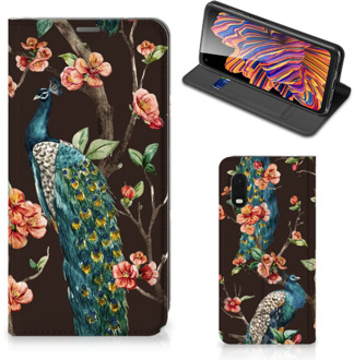 B2Ctelecom Stand Case Samsung Xcover Pro Telefoonhoesje Pauw met Bloemen