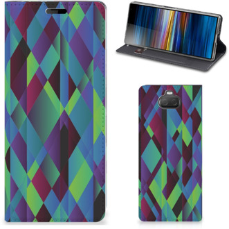 B2Ctelecom Stand Case Sony Xperia 10 Abstract Green Blue