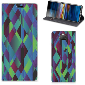 B2Ctelecom Stand Case Sony Xperia 10+ Abstract Green Blue