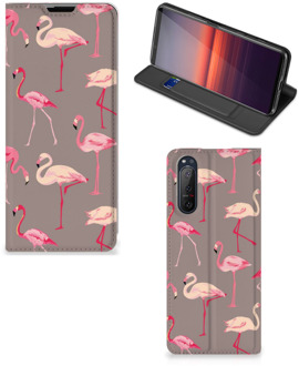 B2Ctelecom Stand Case Sony Xperia 5 II Hoesje met naam Flamingo