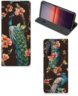 B2Ctelecom Stand Case Sony Xperia 5 II Telefoonhoesje Pauw met Bloemen