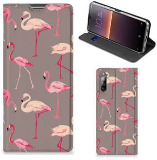 B2Ctelecom Stand Case Sony Xperia L4 Hoesje met naam Flamingo