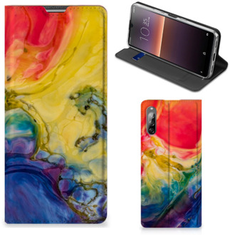 B2Ctelecom Stand Case Sony Xperia L4 Smart Cover Watercolor Dark