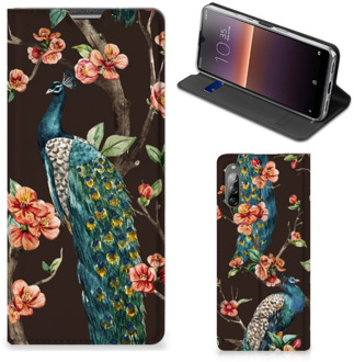 B2Ctelecom Stand Case Sony Xperia L4 Telefoonhoesje Pauw met Bloemen