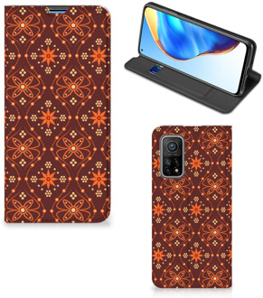 B2Ctelecom Stand Case Xiaomi Mi 10T | 10T Pro Telefoonhoesje Batik Brown