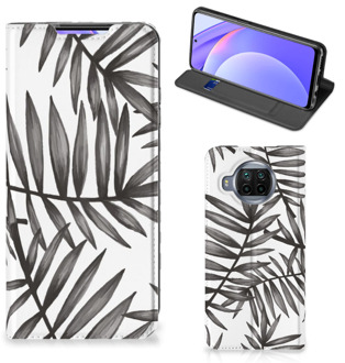 B2Ctelecom Stand Case Xiaomi Mi 10T Lite Hoesje met Tekst Leaves Grey