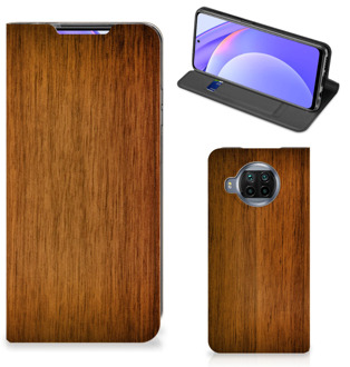 B2Ctelecom Stand Case Xiaomi Mi 10T Lite Telefoonhoesje Donker Hout