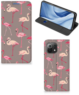 B2Ctelecom Stand Case Xiaomi Mi 11 Lite Hoesje met naam Flamingo