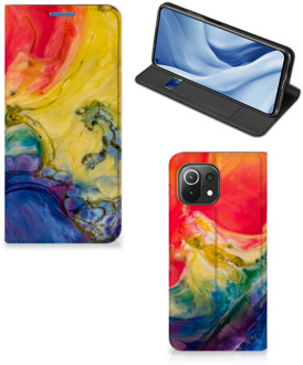 B2Ctelecom Stand Case Xiaomi Mi 11 Lite Smart Cover Watercolor Dark