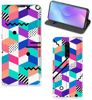 B2Ctelecom Stand Case Xiaomi Mi 9T Pro Kleurrijk Blokken