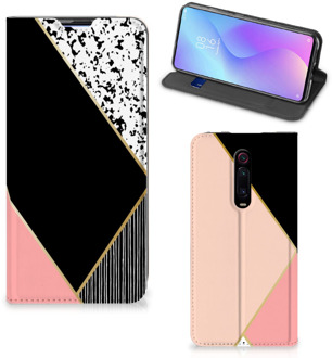 B2Ctelecom Stand Case Xiaomi Mi 9T Pro Zwart Roze Vormen