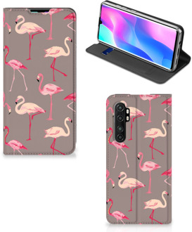 B2Ctelecom Stand Case Xiaomi Mi Note 10 Lite Hoesje met naam Flamingo