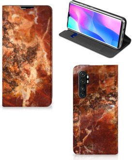 B2Ctelecom Stand Case Xiaomi Mi Note 10 Lite Smartphone Hoesje Marmer Bruin