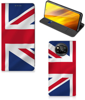 B2Ctelecom Stand Case Xiaomi Poco X3 Telefoonhoesje Groot-Brittannië Vlag