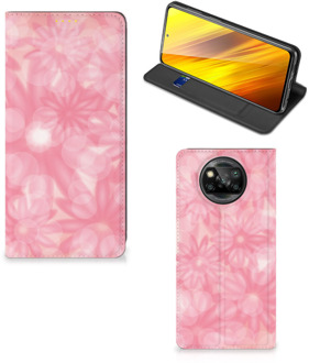 B2Ctelecom Stand Case Xiaomi Poco X3 Telefoonhoesje Lente Bloemen