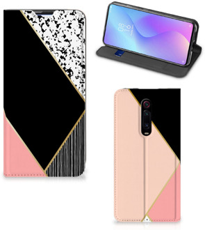 B2Ctelecom Stand Case Xiaomi Redmi K20 Pro Zwart Roze Vormen