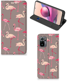 B2Ctelecom Stand Case Xiaomi Redmi Note 10 4G | 10S Hoesje met naam Flamingo