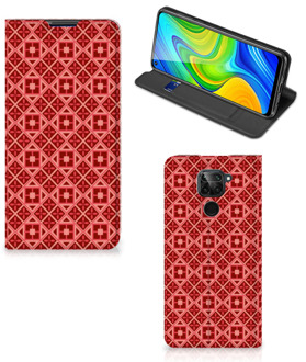 B2Ctelecom Stand Case Xiaomi Redmi Note 9 Smartphone Hoesje Batik Red