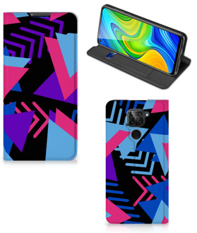 B2Ctelecom Stand Case Xiaomi Redmi Note 9 Telefoonhoesje Funky Triangle