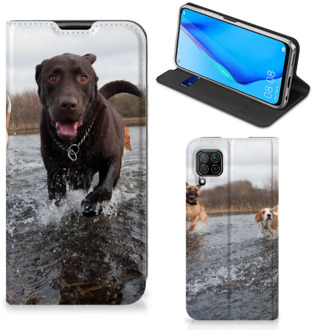 B2Ctelecom Standcase Hoesje Huawei P40 Lite Smart Cover Honden Labrador