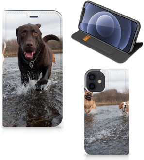 B2Ctelecom Standcase Hoesje iPhone 12 Mini Smart Cover Honden Labrador