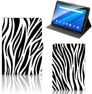 B2Ctelecom Standcase Hoesje Lenovo Tab E10 Hoesje met Standaard Zebra