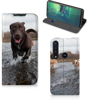 B2Ctelecom Standcase Hoesje Motorola G8 Plus Smart Cover Honden Labrador