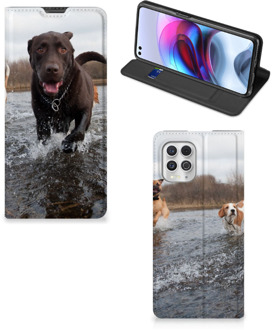 B2Ctelecom Standcase Hoesje Motorola Moto G100 Smart Cover Honden Labrador