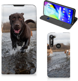 B2Ctelecom Standcase Hoesje Motorola Moto G8 Power Smart Cover Honden Labrador