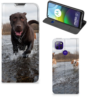 B2Ctelecom Standcase Hoesje Motorola Moto G9 Power Smart Cover Honden Labrador