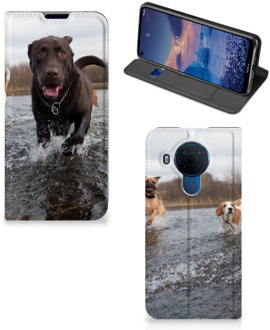 B2Ctelecom Standcase Hoesje Nokia 5.4 Smart Cover Honden Labrador