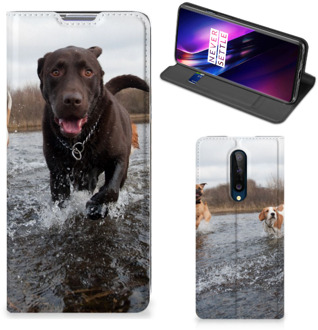 B2Ctelecom Standcase Hoesje OnePlus 8 Smart Cover Honden Labrador