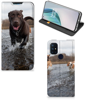 B2Ctelecom Standcase Hoesje OnePlus Nord N10 5G Smart Cover Honden Labrador