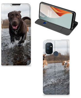 B2Ctelecom Standcase Hoesje OnePlus Nord N100 Smart Cover Honden Labrador