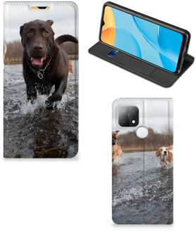 B2Ctelecom Standcase Hoesje OPPO A15 Smart Cover Honden Labrador