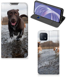 B2Ctelecom Standcase Hoesje OPPO A73 5G Smart Cover Honden Labrador