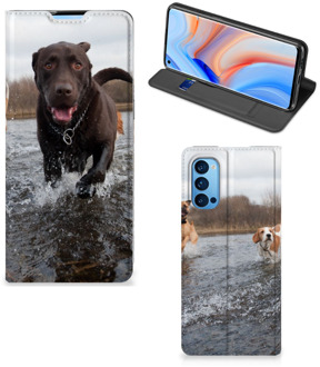 B2Ctelecom Standcase Hoesje OPPO Reno4 Pro 5G Smart Cover Honden Labrador