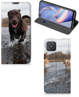 B2Ctelecom Standcase Hoesje OPPO Reno4 Z 5G Smart Cover Honden Labrador