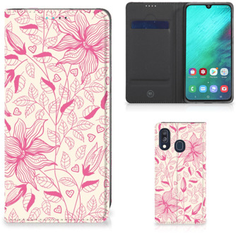 B2Ctelecom Standcase Hoesje Samsung A40 Pink Flowers