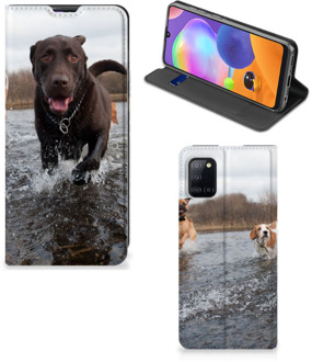 B2Ctelecom Standcase Hoesje Samsung Galaxy A31 Smart Cover Honden Labrador