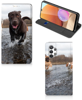 B2Ctelecom Standcase Hoesje Samsung Galaxy A32 4G Smart Cover Honden Labrador