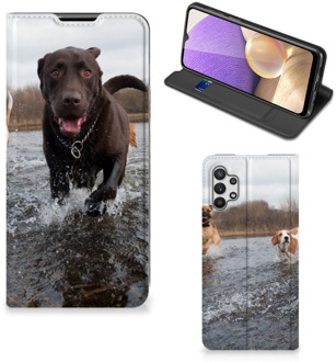 B2Ctelecom Standcase Hoesje Samsung Galaxy A32 5G Smart Cover Honden Labrador