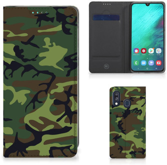 B2Ctelecom Standcase Hoesje Samsung Galaxy A40 Design Army Dark