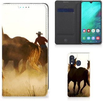 B2Ctelecom Standcase Hoesje Samsung Galaxy A40 Design Cowboy