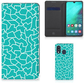 B2Ctelecom Standcase Hoesje Samsung Galaxy A40 Design Cracks Blue