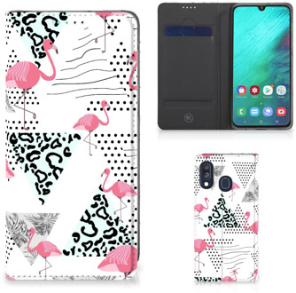 B2Ctelecom Standcase Hoesje Samsung Galaxy A40 Flamingo Triangle