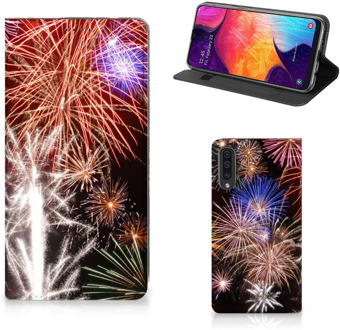 B2Ctelecom Standcase Hoesje Samsung Galaxy A50 Design Vuurwerk