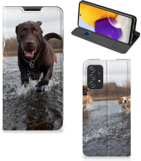 B2Ctelecom Standcase Hoesje Samsung Galaxy A72 (5G/4G) Smart Cover Honden Labrador